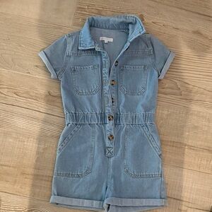 GB girls Light Blue Denim Short Sleeve Romper